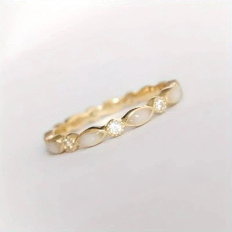 Vintage Hvid Opal Zirconia Ring
