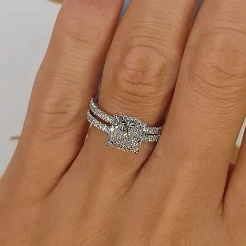 Brude Pude 2PC Ring Sæt