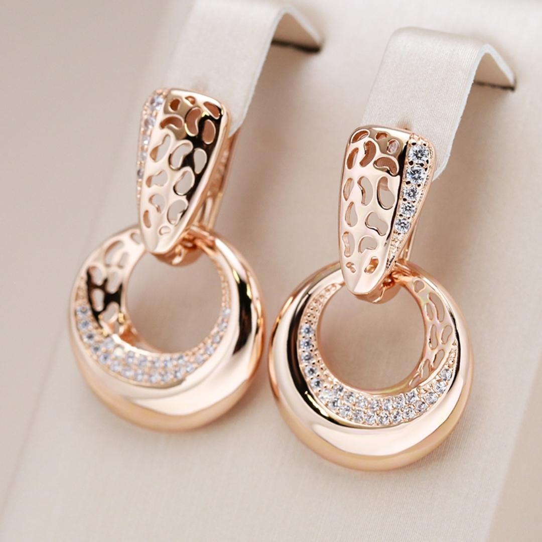 Elegante Øreringe Guld Skala Cirkel