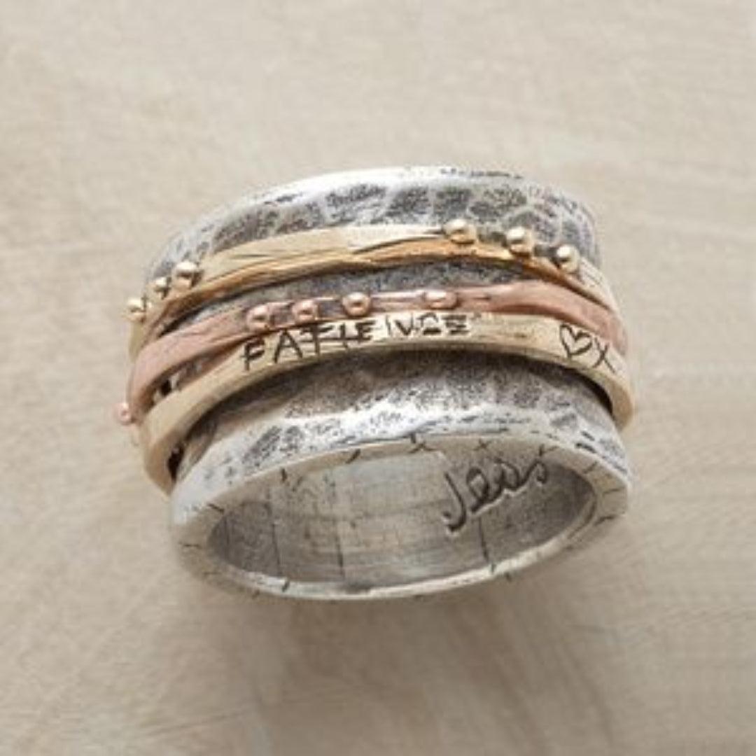 Vintage Guld Rose & Sølv Ring