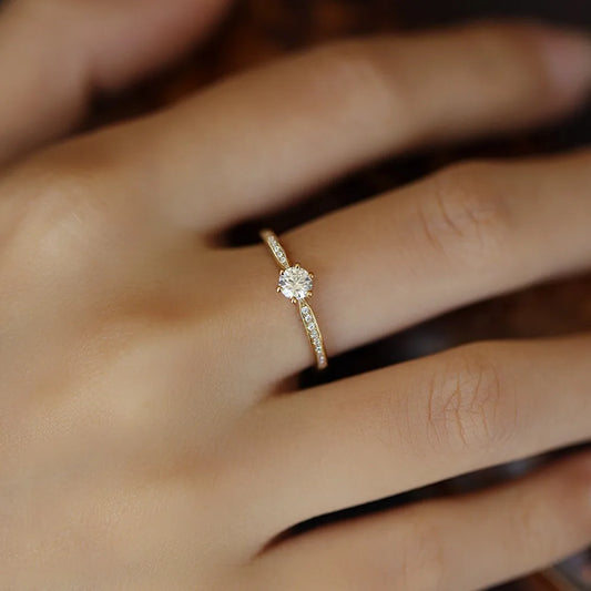 Zara Zirkonring | 925 sterlingsølv, forgyldt