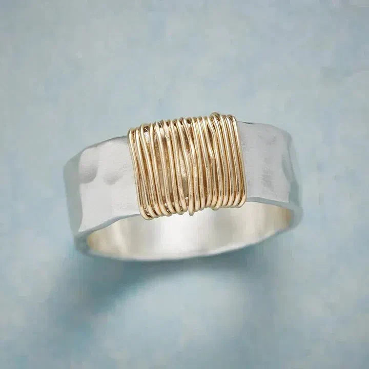Vintage Goldfaden Ring i Sølv