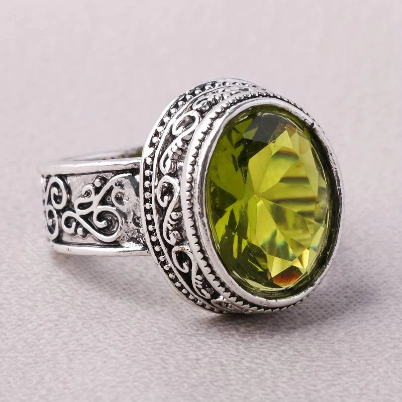 Vintage Oliven Glas Ring