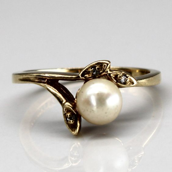Guld Perle Ring i Vintage Stil