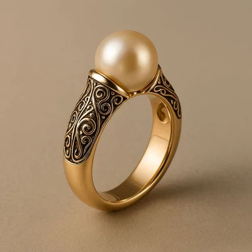 Vintage Perle Guldring