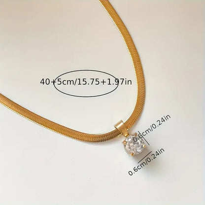 Krave med Elegant Rhinestone Vedhæng | Guld