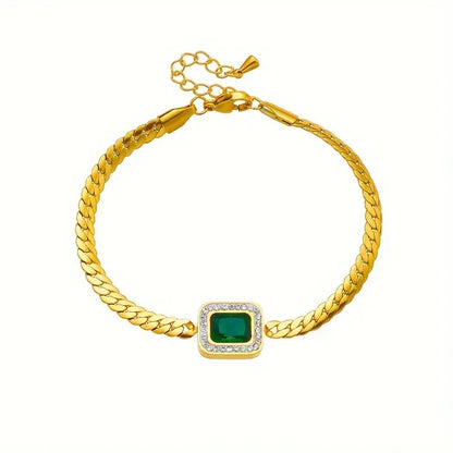 Gul Smaragd Kæde Armbånd