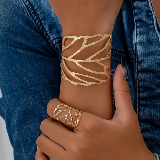 Vintage blad-design armring