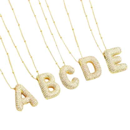 Boble bogstav initial halskæde