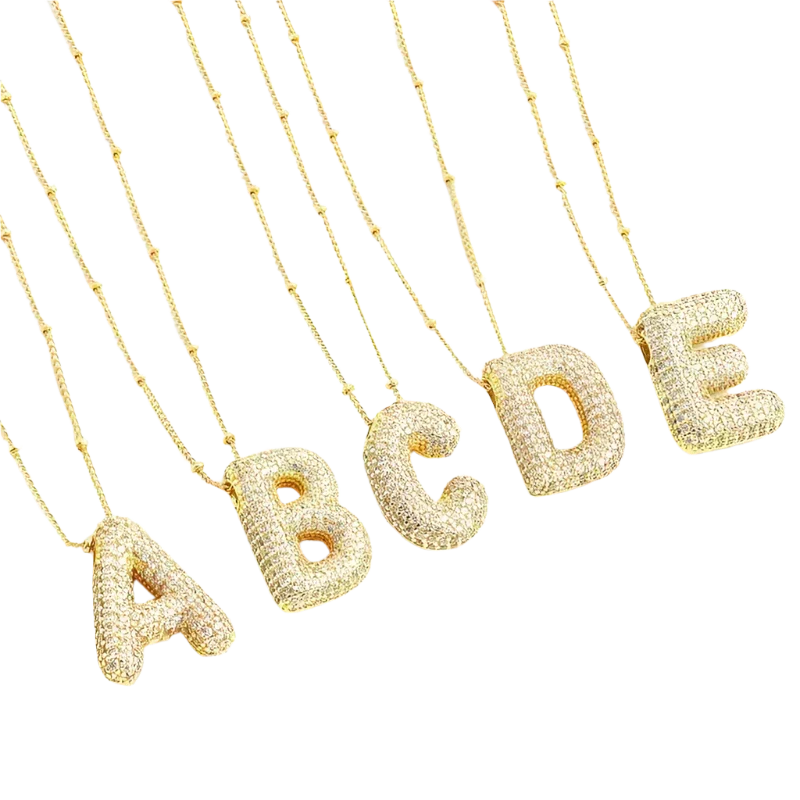 Sæt de Krave med Initial type Boble | Guld