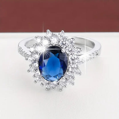 Guld Safir Halo Ring