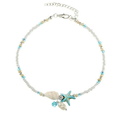 Stjerne og Skald Anklet Armbånd med Naturlige Sten