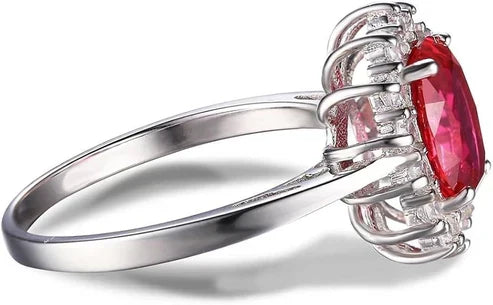 Klassisk Ruby Halo Ring