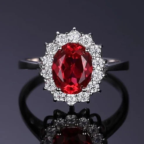 Klassisk Ruby Halo Ring