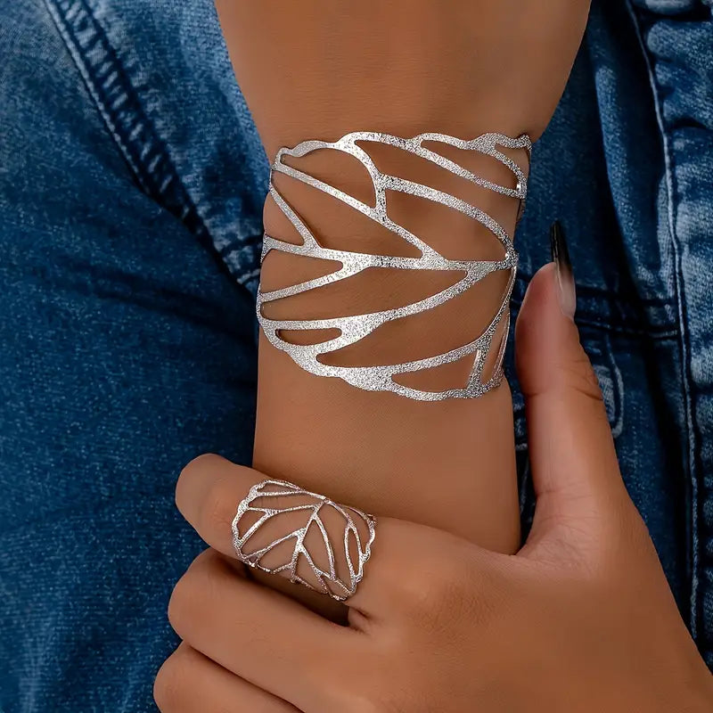 Vintage blad-design armring