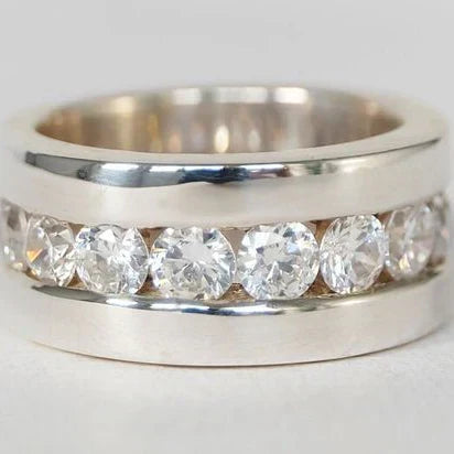 Vintage Zirconia Bælte Sølv Ring