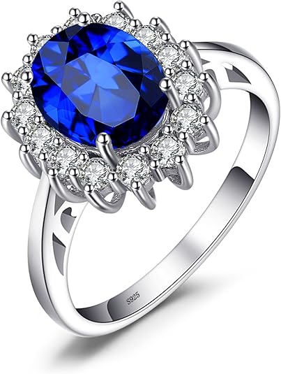 Klassisk Safir Halo Ring