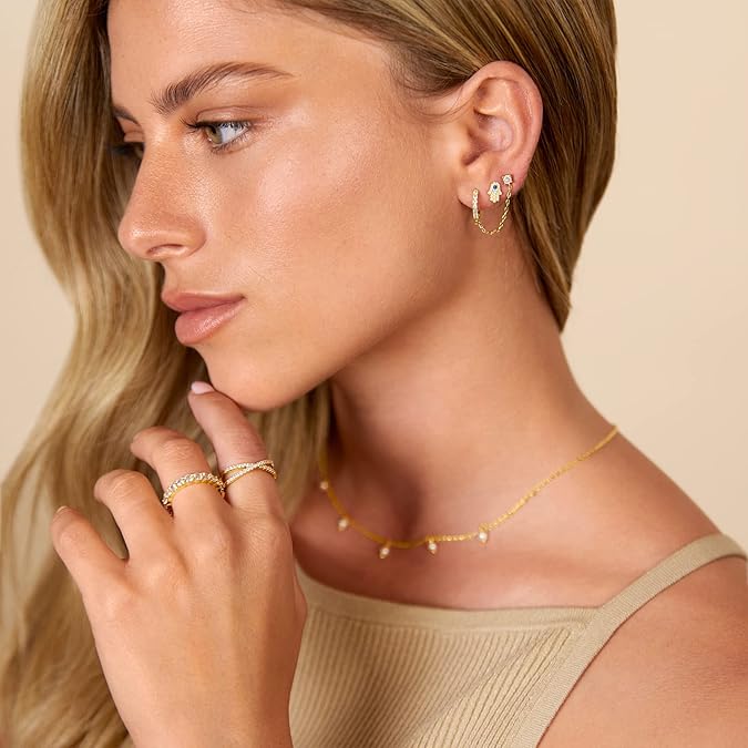 Adella Aretes de Cadena | Guld