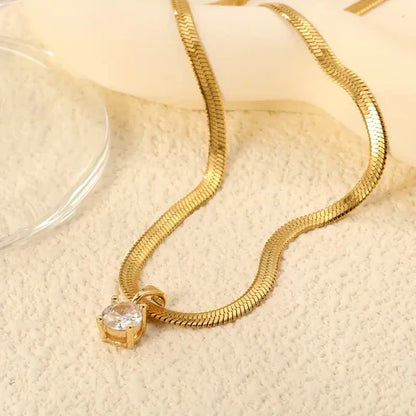 Elegant Rhinestone Vedhæng Halskæde