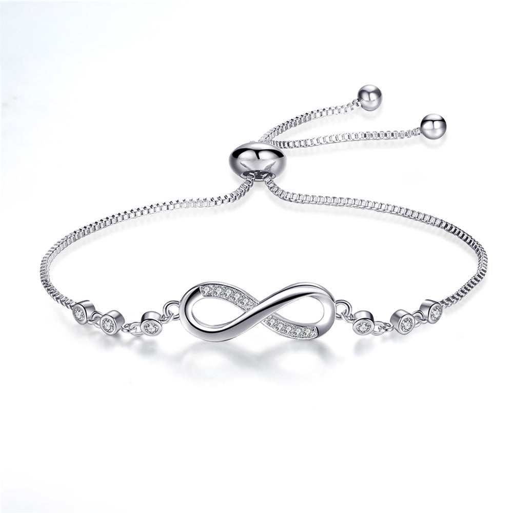 Elegant Sølv Uendelighed Armbånd