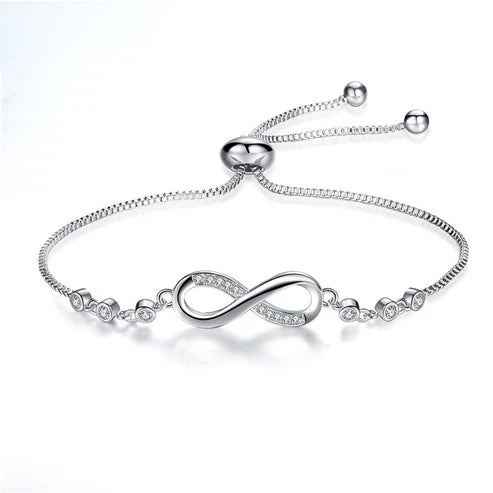 Justerbart Infinity Armbånd i Sølv