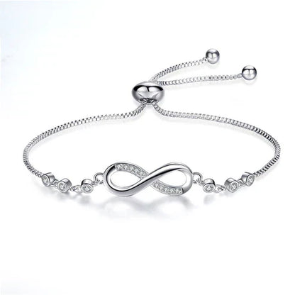 Justerbart Infinity Armbånd i Sølv