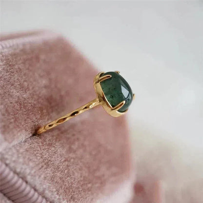 Grøn Vanddråbe Luksus Ring i Guld