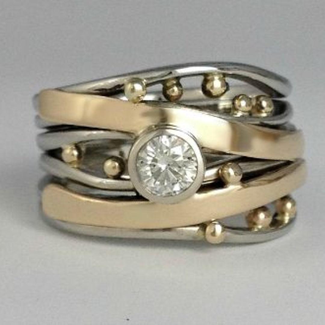 Vintage Guld Indlagt Zirconia Ring