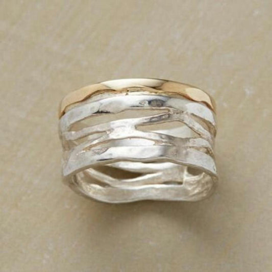 Vintage Guld & Sølv Hult Ring