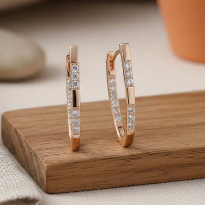 Elegant Zirkonia Øreringe i Guld