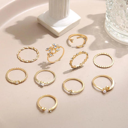 10-Pack Bohemian Sølv- og Guldbelagte Ring