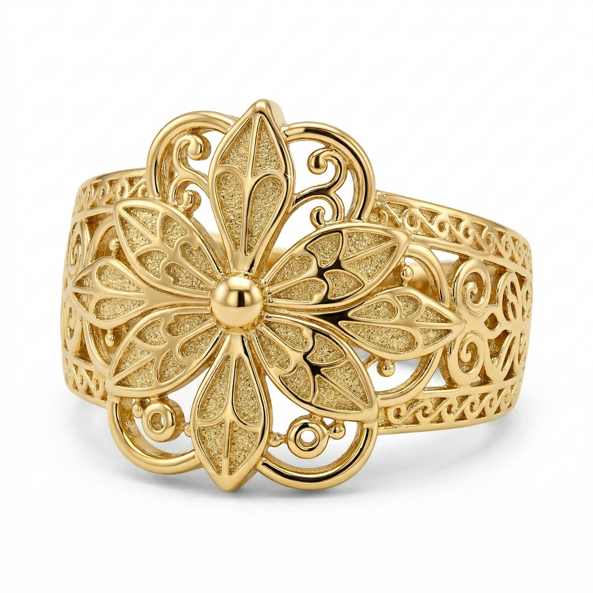 Vintage Blomsterring | Guld
