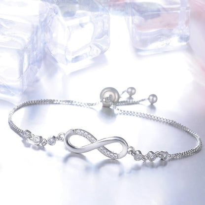 Elegant Sølv Uendelighed Armbånd