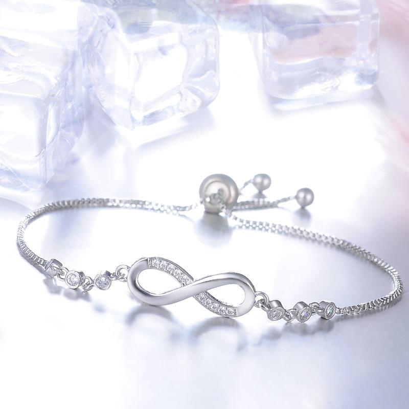 Elegant Sølv Uendelighed Armbånd