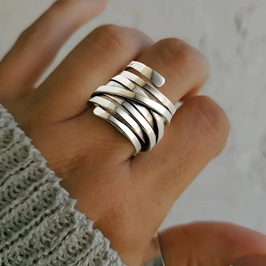 Sølv Multi Band Wrap Ring