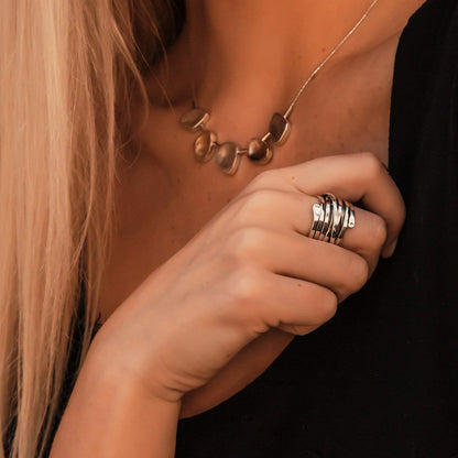 Sølv Multi Band Wrap Ring