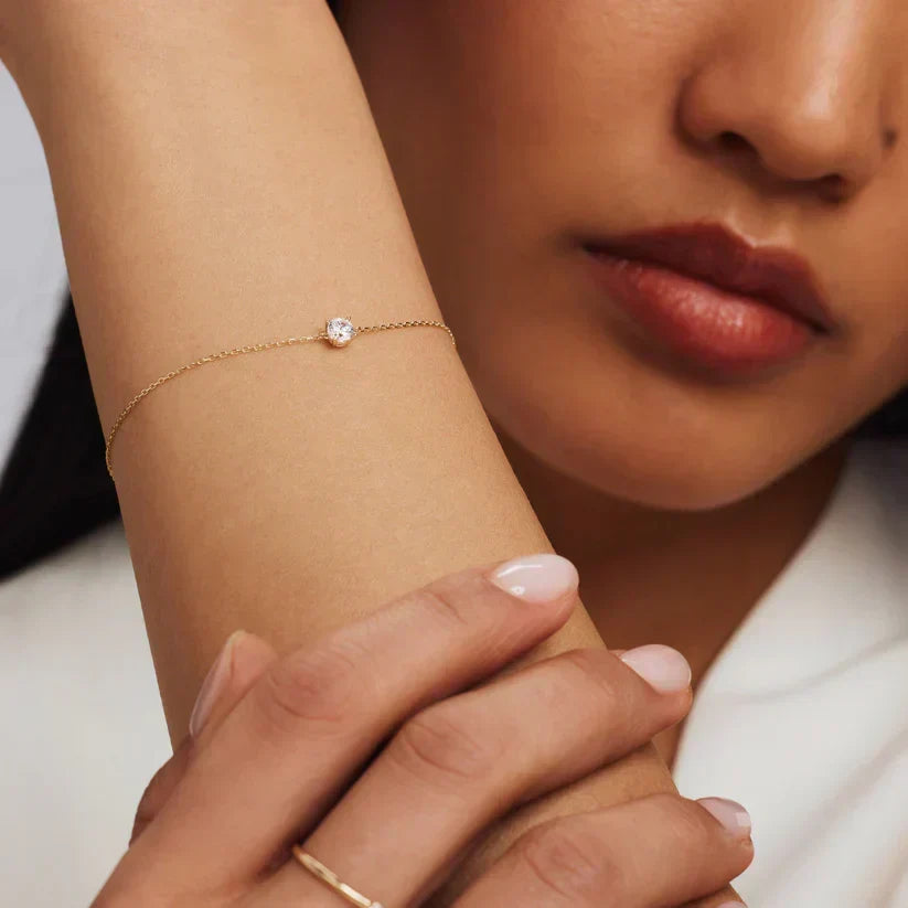 Cléa Armbånd med Moissanitsten | Guld