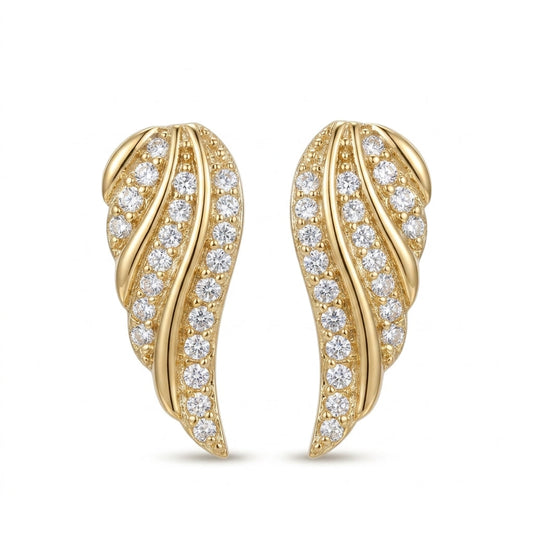 Aretes Pavé de Hoja Moderne | Guld