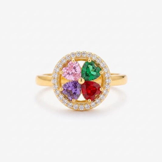 Rotationsring med Hjerter Colorwave | Guld