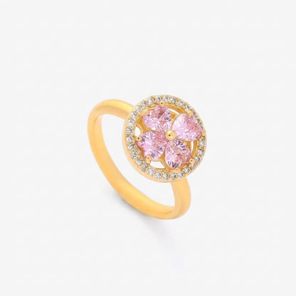Roterende Hjerteblomster Ring | Guld