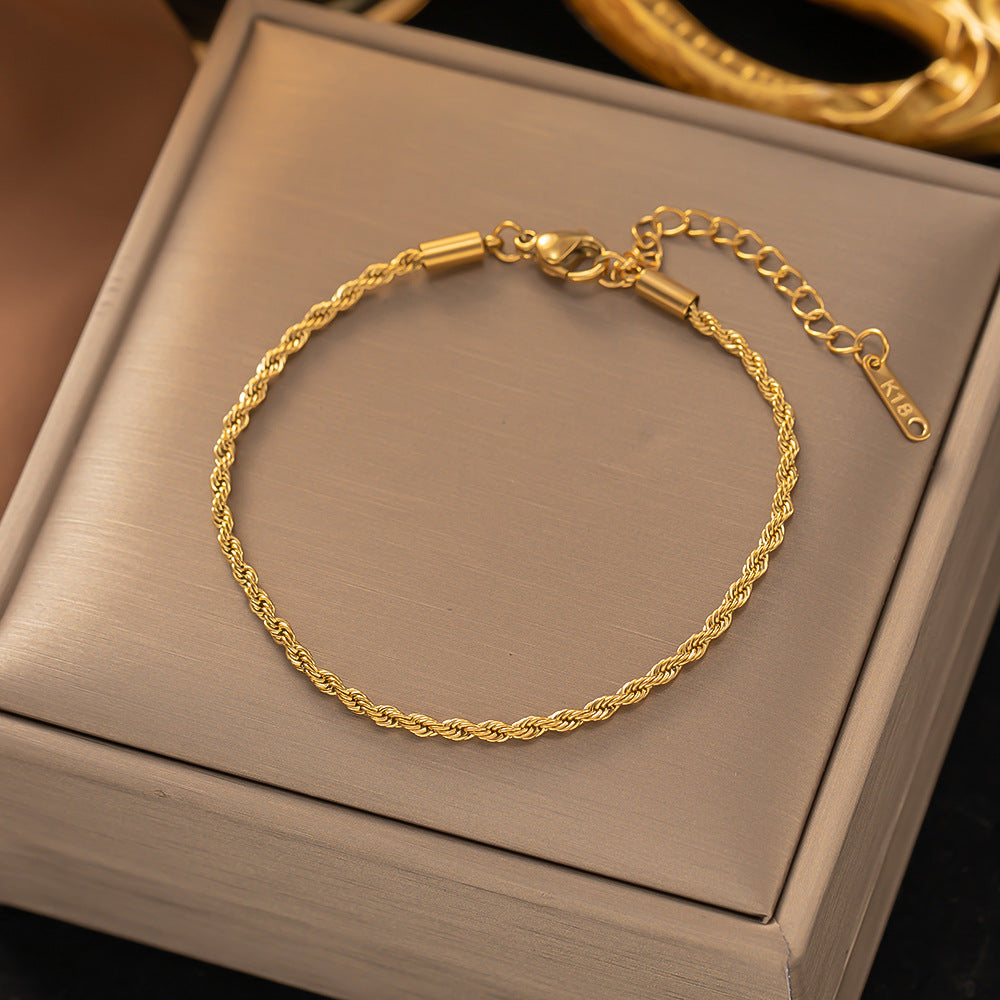 Twisted Chain Armbånd | Guld