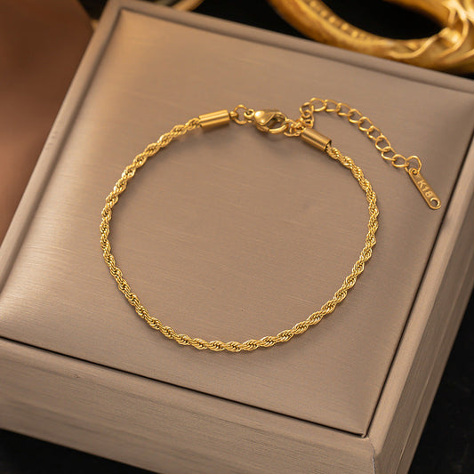 Twisted Chain Armbånd | Guld