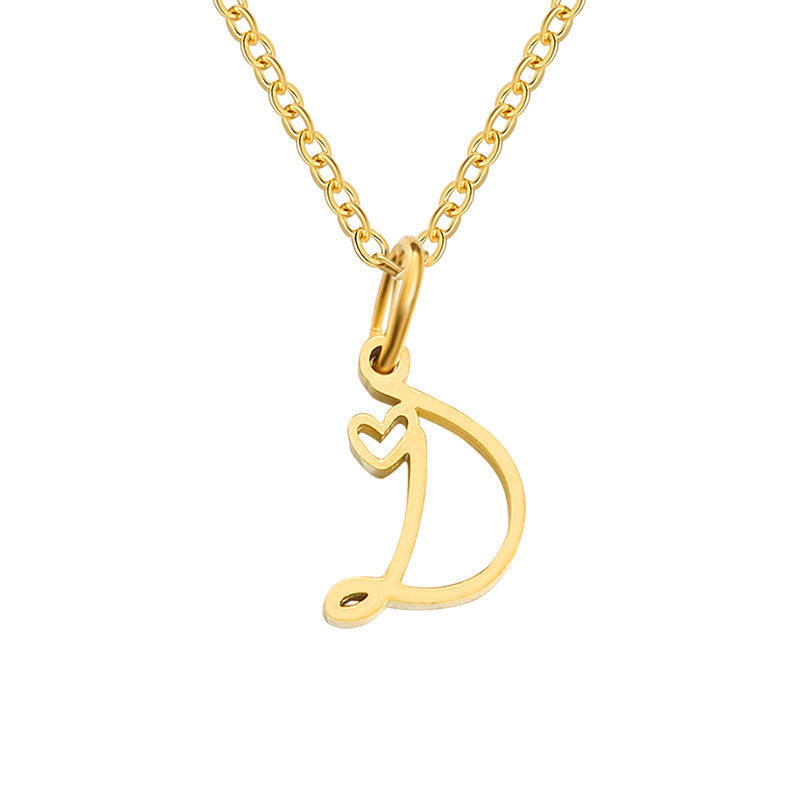Halskæde med Hjerteinitialer | Guld