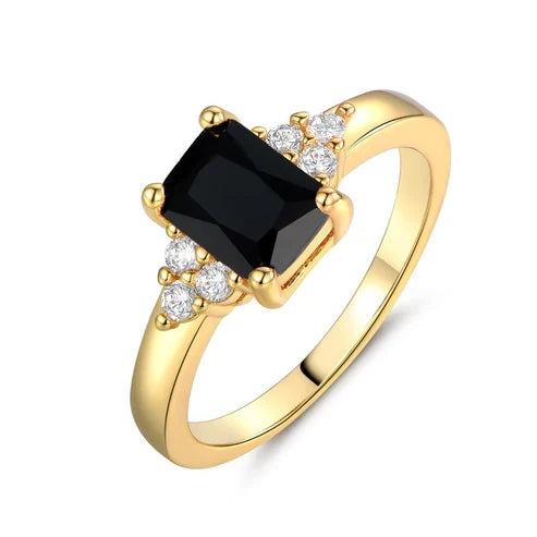Sort Spinel Baguette Ring