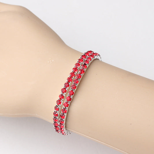 Sølv Rubin Tennis Armbånd