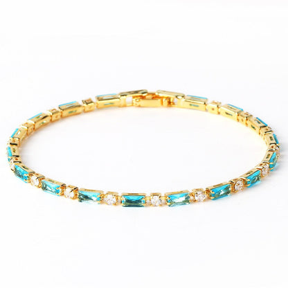 Naturlig Turkis Sten Armbånd | Guld