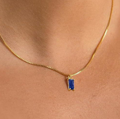 Guld Safir Minimalistisk Halskæde
