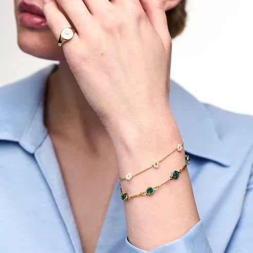 Smaragd Link Kæde Armbånd