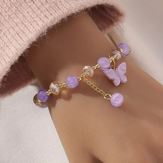 Smuk Sommerfugle Perle Stretch Armbånd