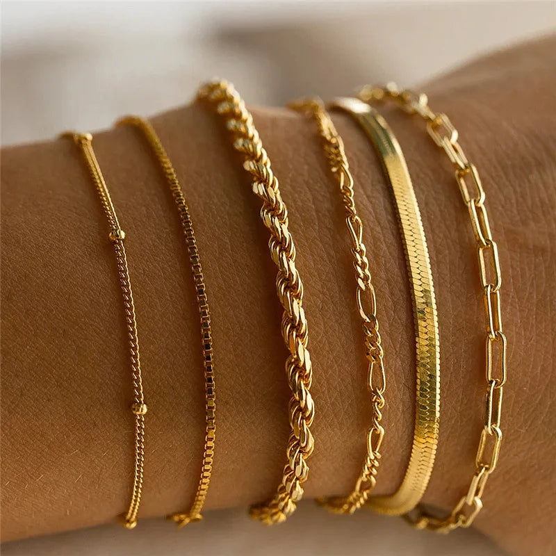 Paige | Sæt af 6 Multi-Layer Armbånd